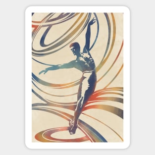 Rainbow Dancer Male Ballet Linoprint Sticker